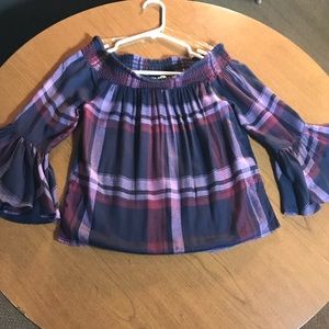 NY + MAIN☀️purple plaid top